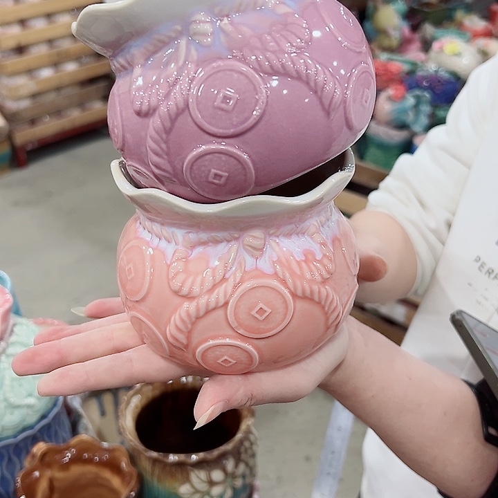 有孔.凑满10元发货多肉陶瓷花盆！