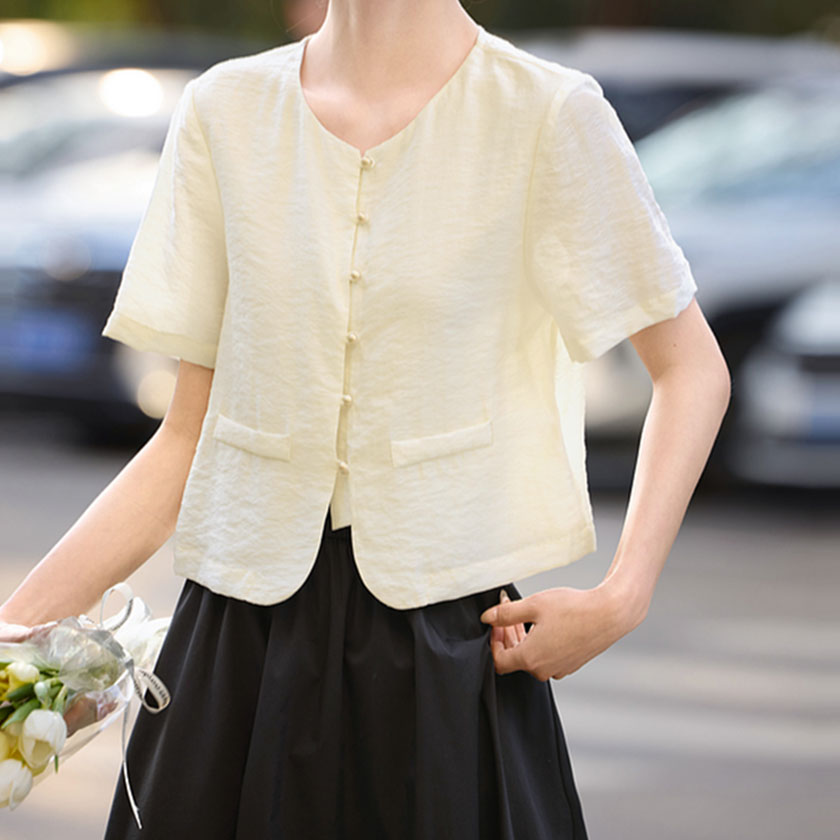 【玫瑰提花】2025夏季薄款衬衫显瘦小众打底设计推荐搭配气质轻奢