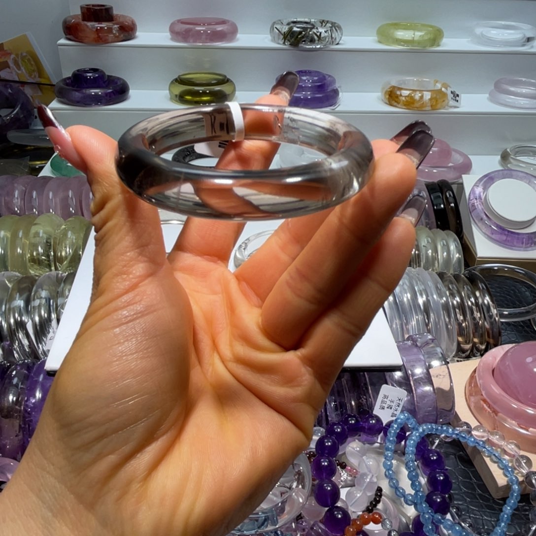 水晶手镯57圈口28号未镶嵌