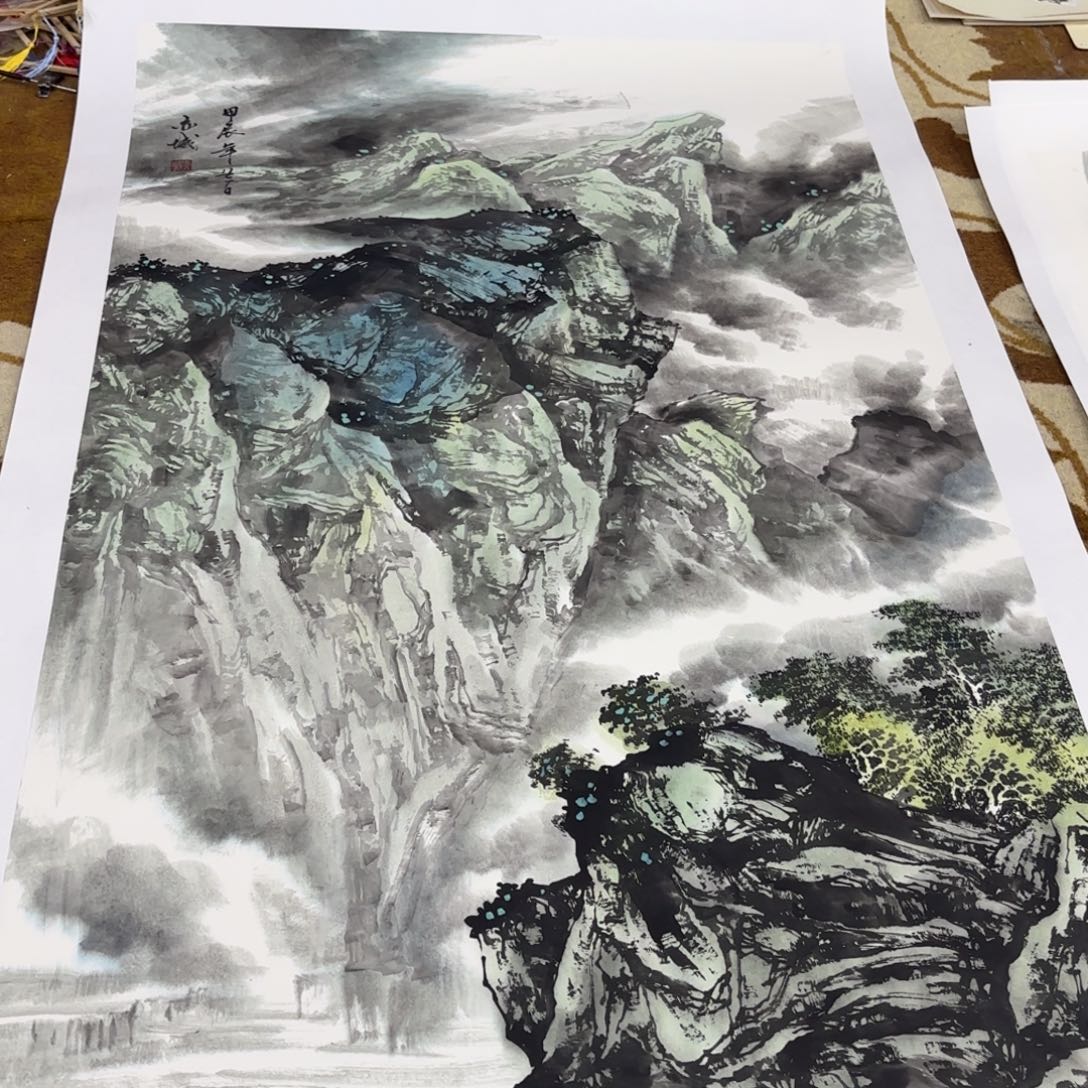 鑫***術国画徐亦成六尺山水艺