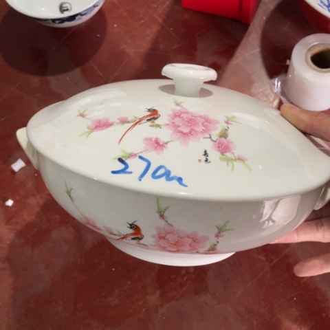 景德镇陶瓷9英寸汤煲带盖