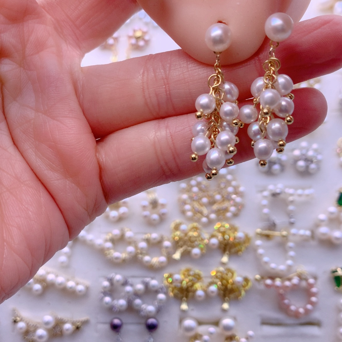 耳饰合金淡水珍珠