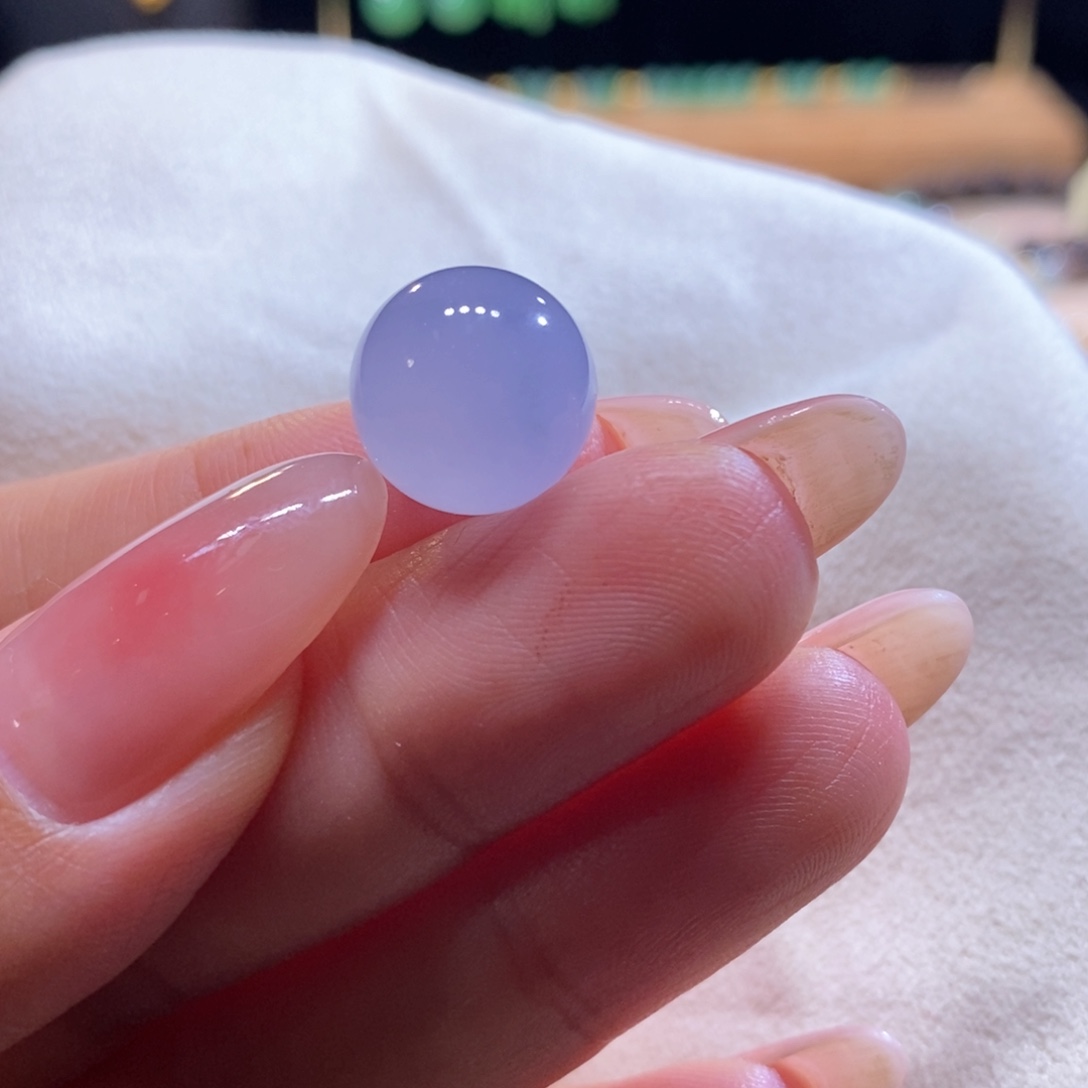 翡翠未镶嵌挂件翡翠梦幻紫珠卡13m