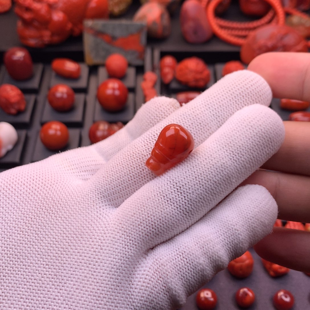 南红玛瑙未镶嵌川料原矿火焰纹奶嘴三通12.7mm