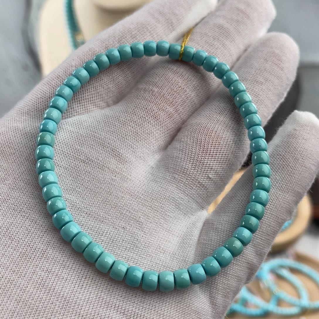 绿松石手链未镶嵌精品直切卡4+