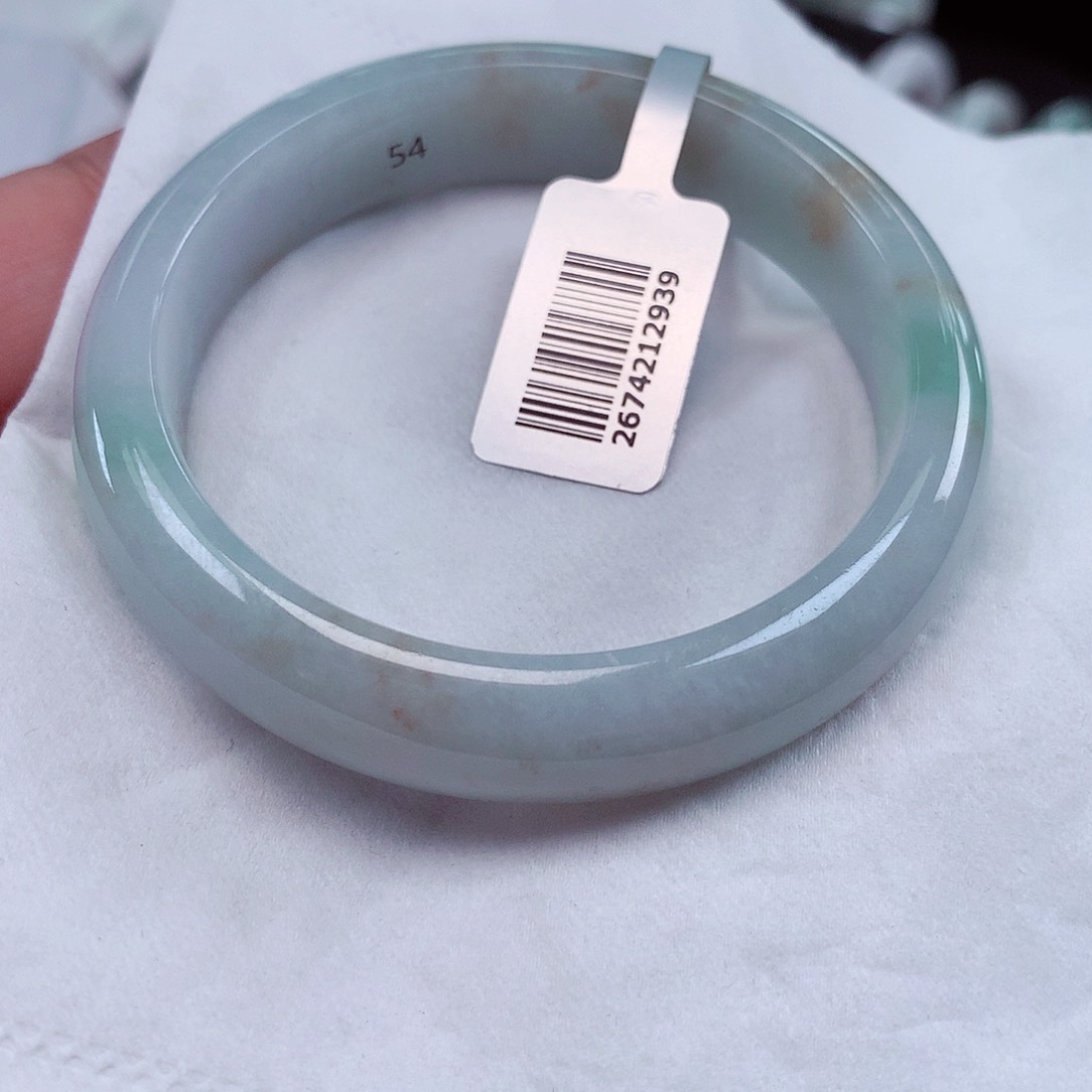 翡翠手镯未镶嵌圈口5455黄绿