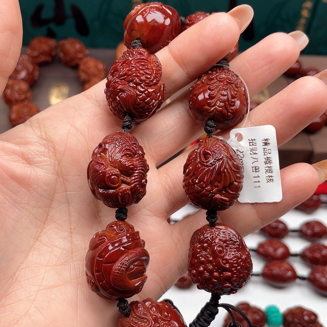 橄榄核手串尚*八大兽手串