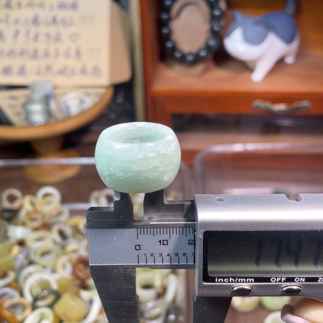 合金蛇纹石玉戒指117-17.5