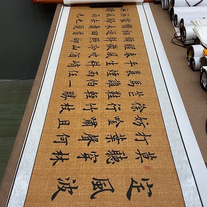 书法孤品卷轴雷伟定风波娟