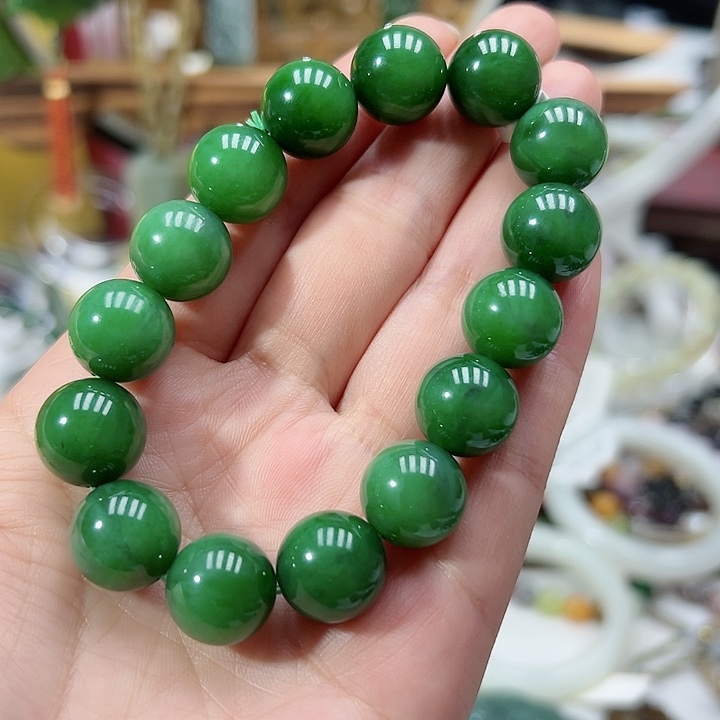 和田玉（碧玉）手链未镶嵌11