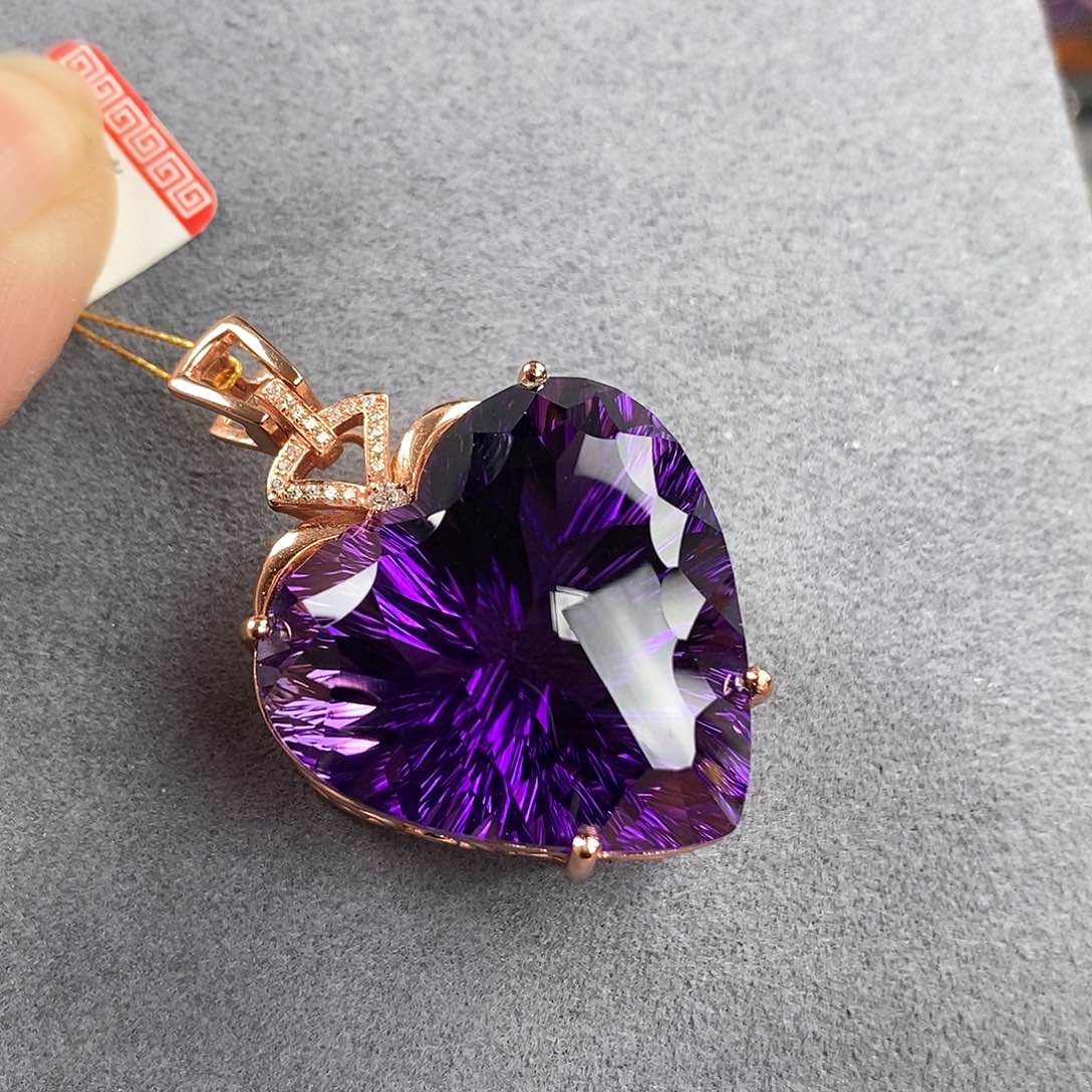 水晶吊坠(赠链)银S925镶嵌天然