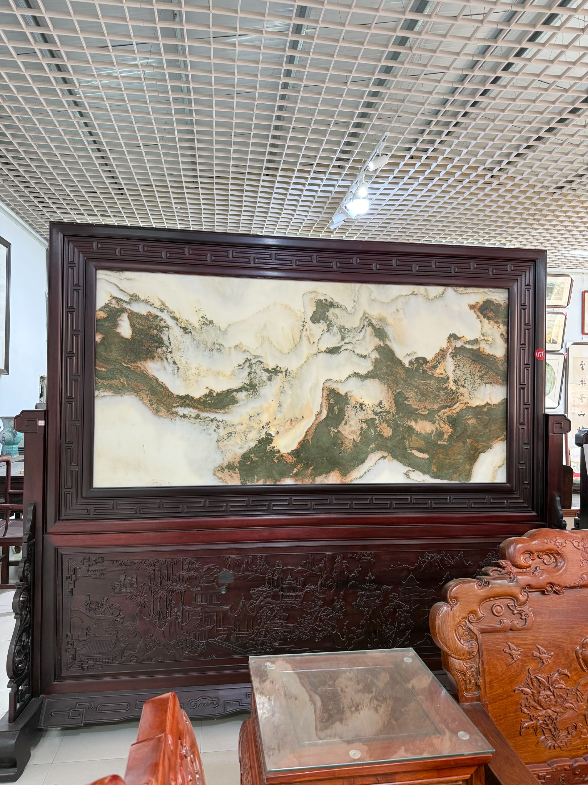 天然大理石画 落地大屏风摆件（一物一拍 下单请确认 请勿自拍）