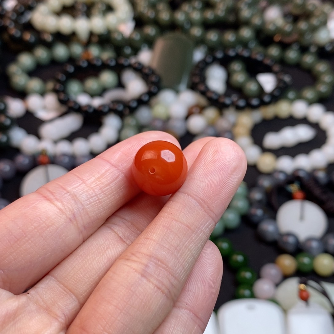 南红玛瑙单珠合金听**海