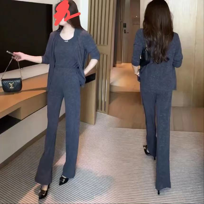 休闲8815时尚套装女2025春季新款长袖气质显瘦减龄三件套