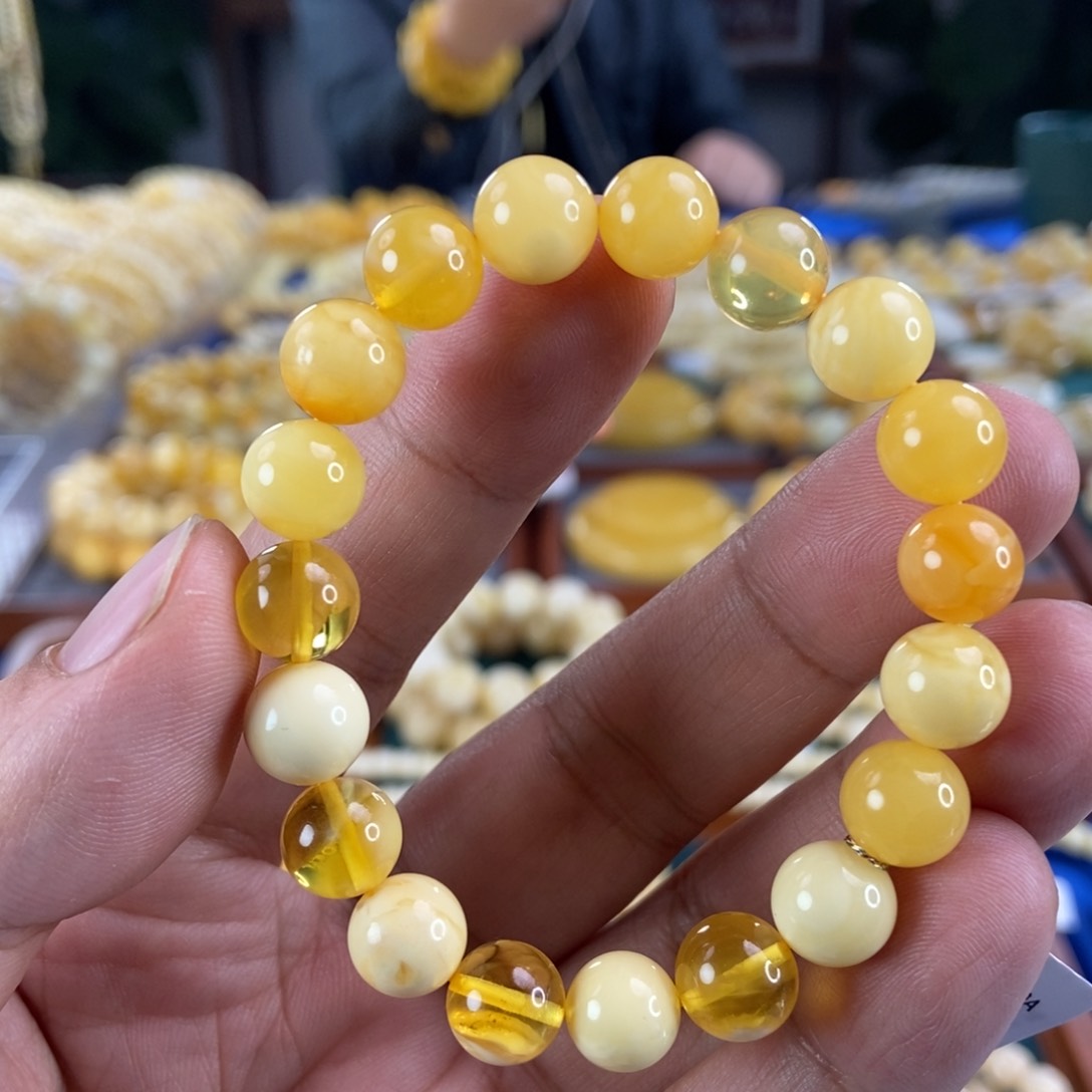 琥珀珠宝奇石未镶嵌9+蜜蜡多宝手串9.81