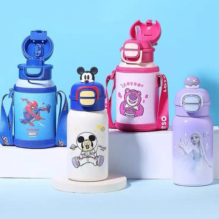 692 新款卡通可爱便携带杯套保温水杯316不锈钢公仔吸管双饮杯子