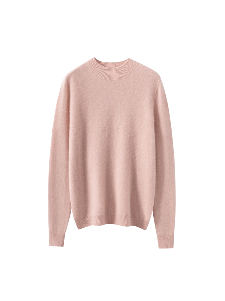 【丹丹甄选】半高领100山羊绒纯色时尚百搭打底衫