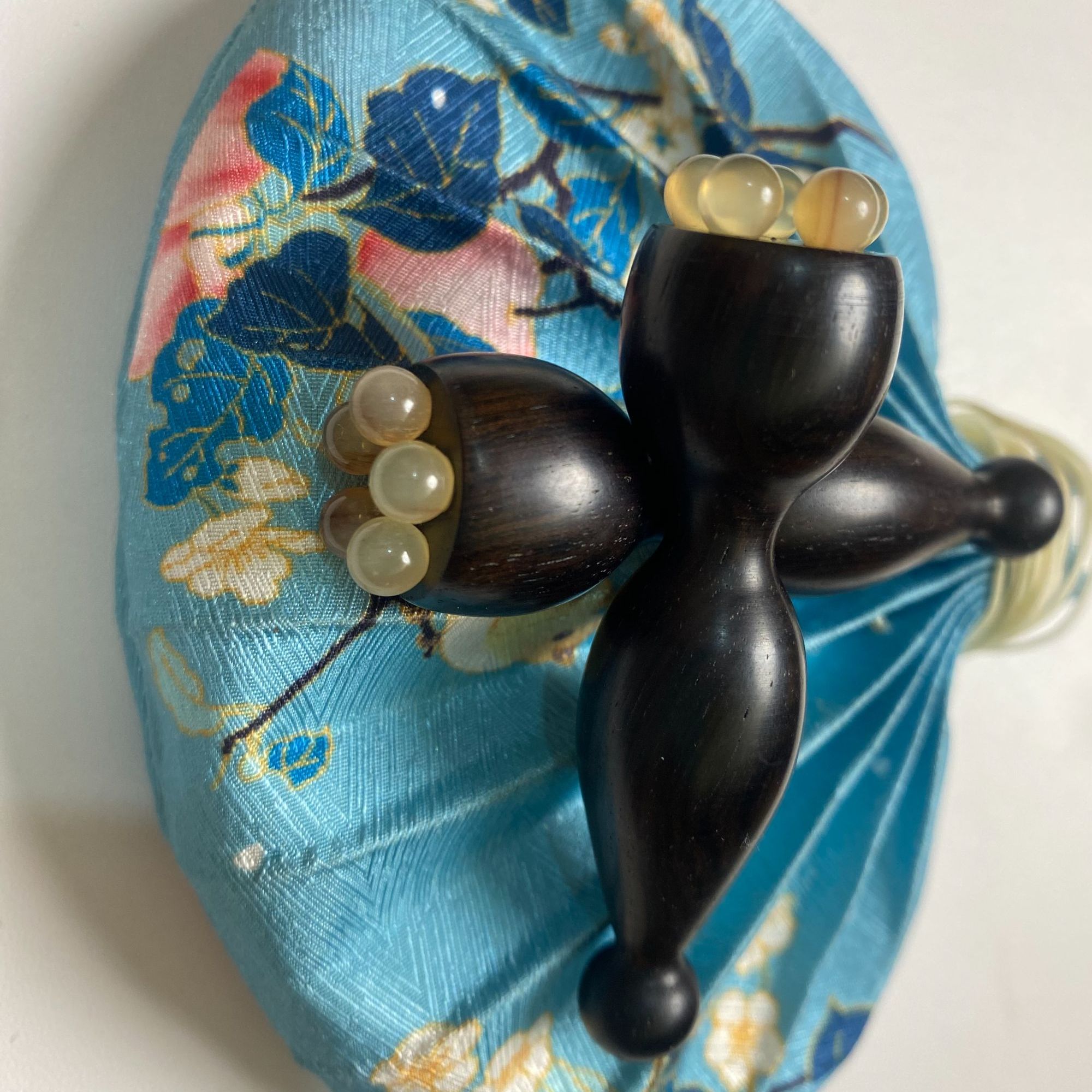 紫光檀羊角眼部按摩手工家用精品