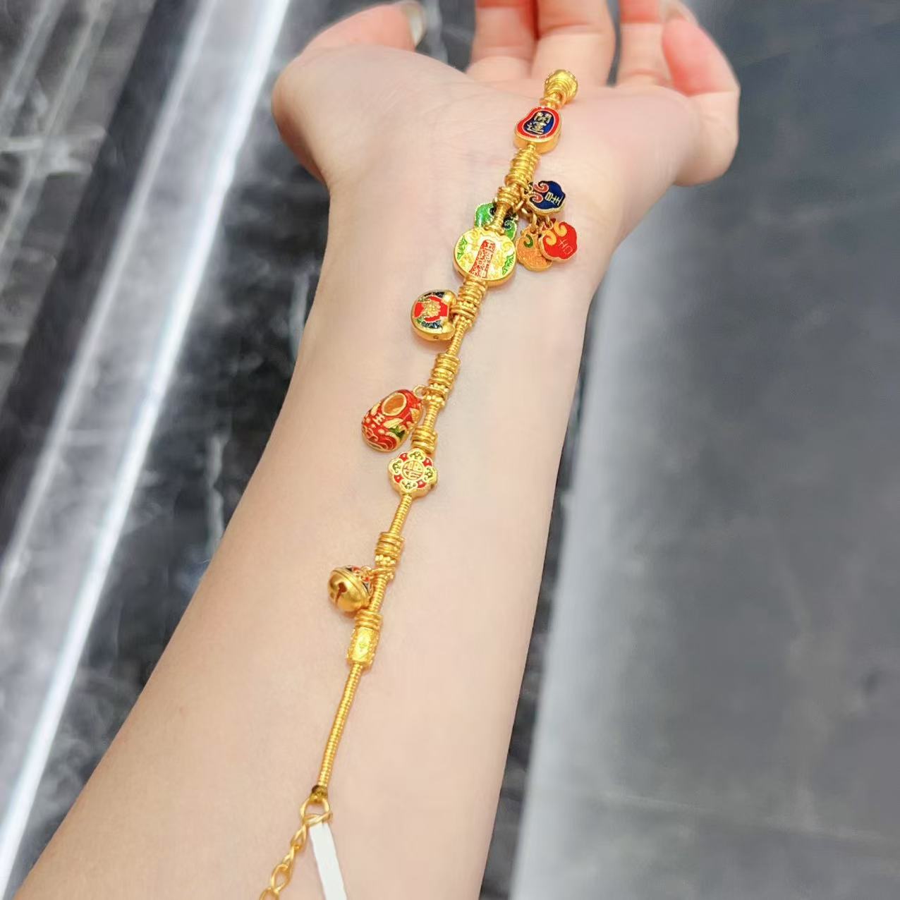 【新美源】足金999烧蓝工艺 福星高照28.08克