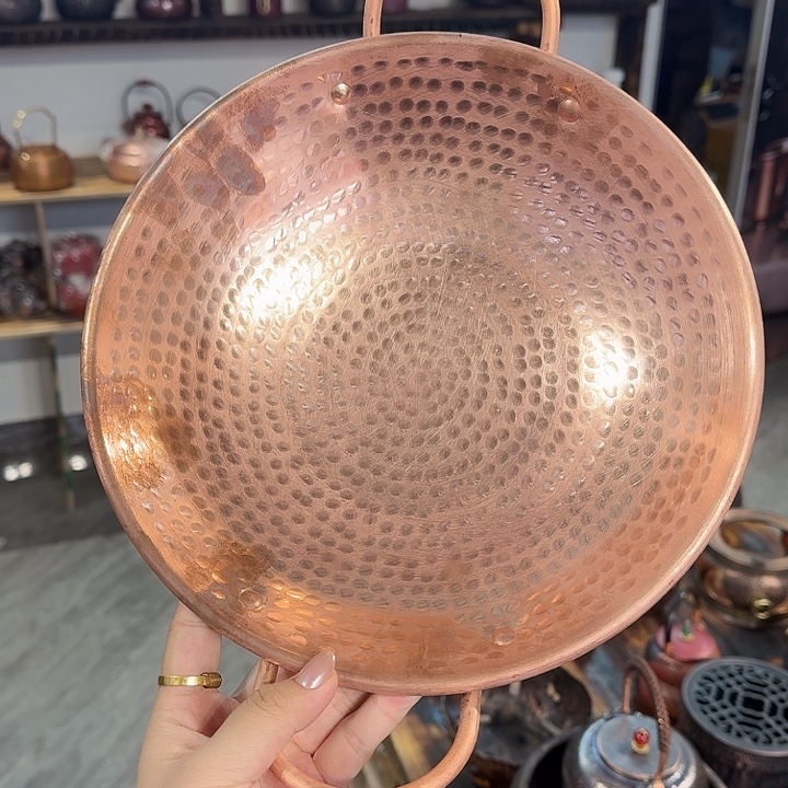 紫铜手工制作干锅23口径