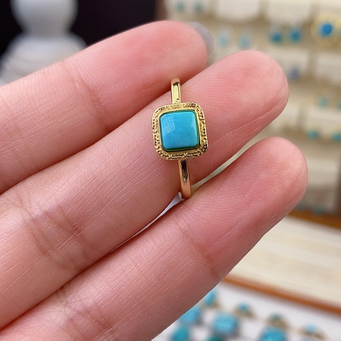 绿松石戒指合金绿松石戒指合金