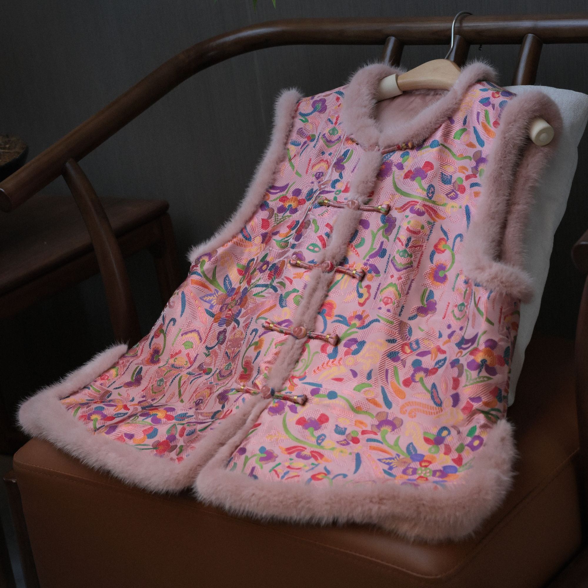 『月瑶』新中式满分桑蚕丝国风棉马甲DHWQ6675