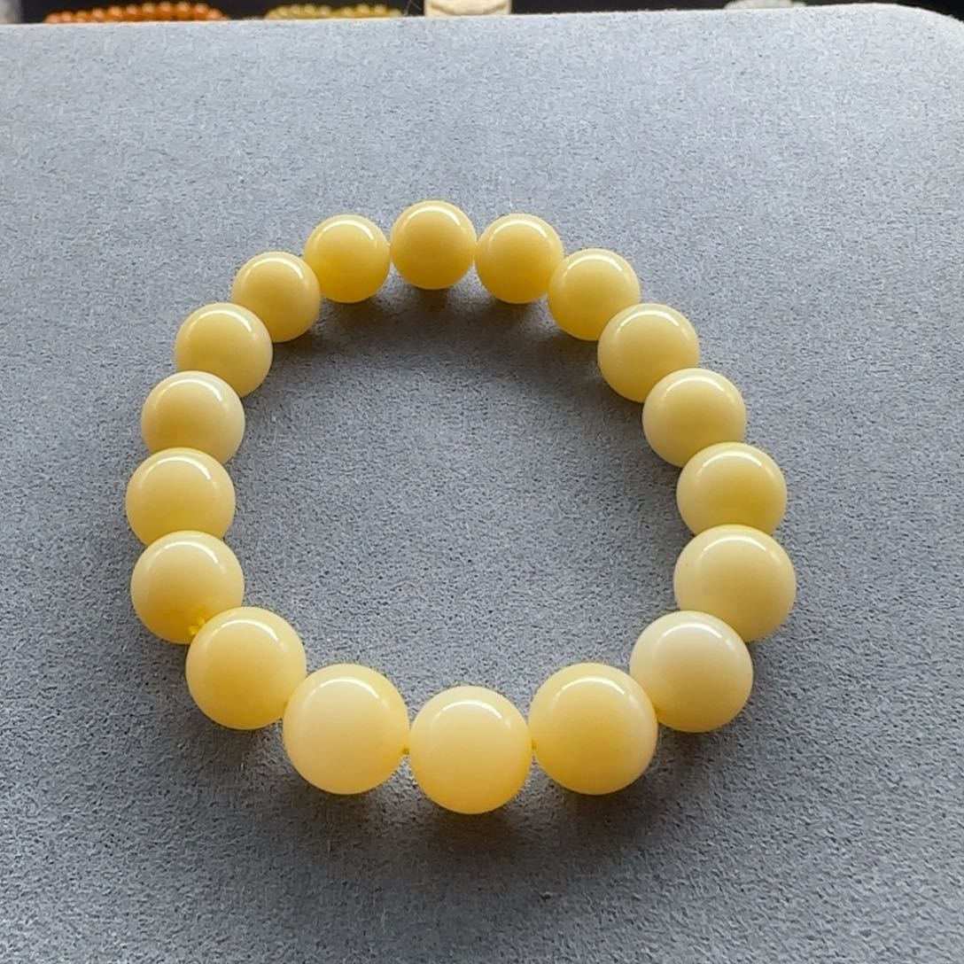 石英质玉（缅黄）手串未镶嵌