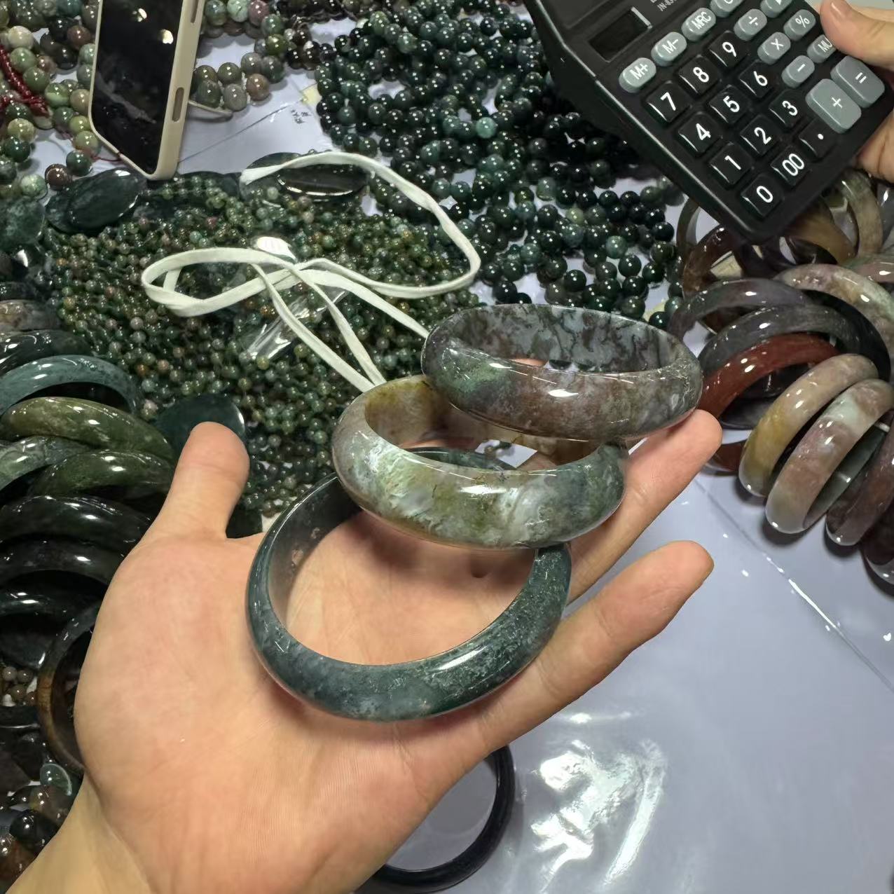 天然甘纹草玛瑙手镯-多样性发一