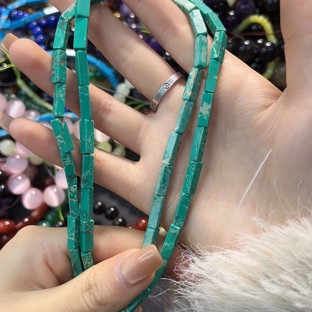 玛瑙/玉髓合金珠宝半成品绿松长管一条