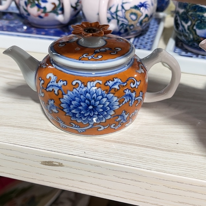 瓷片开**鑫景德镇陶瓷茶壶。绿