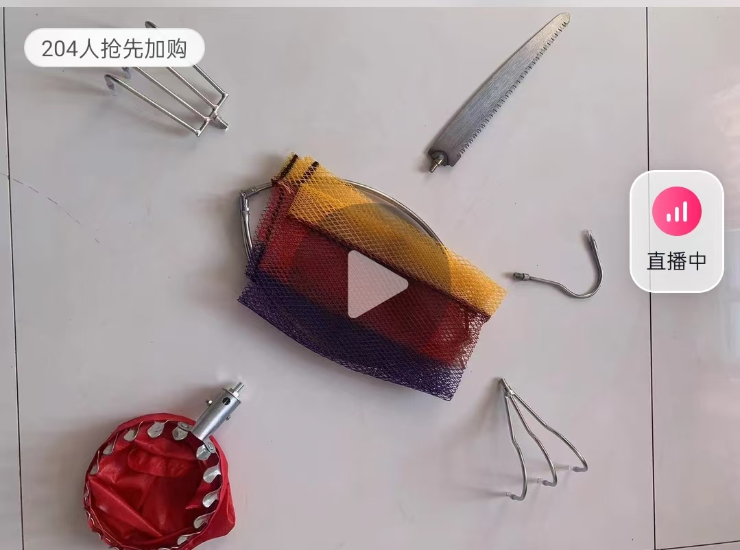 垂钓户外用三尺钩子钓鱼四齿耙子割草洞镰刀金属锯子钩子单钩配件