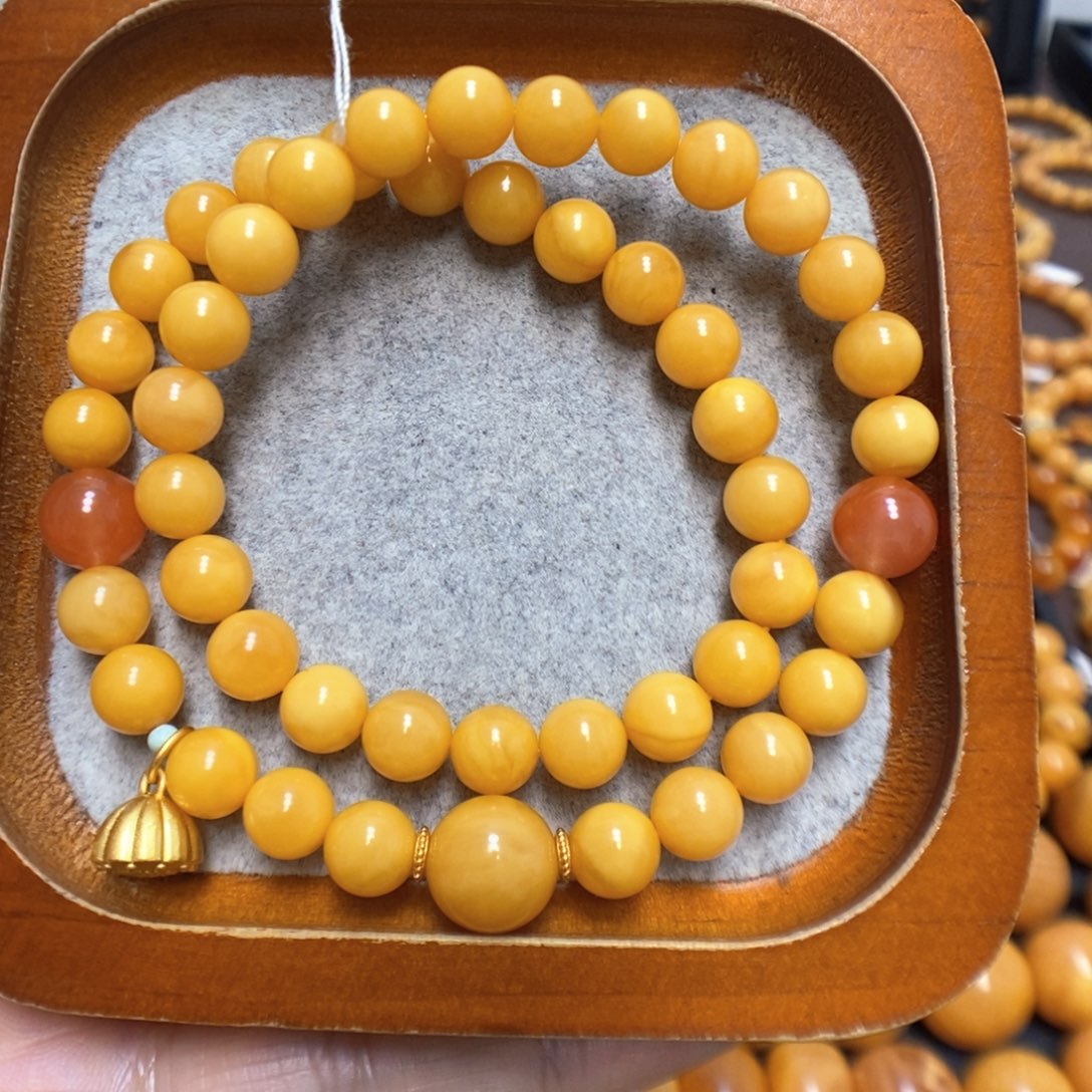 未镶嵌蜜蜡手串蜜蜡