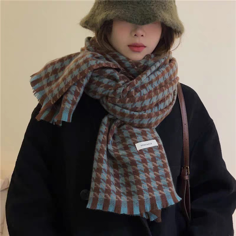 千鸟格围巾 经典格子时尚百搭