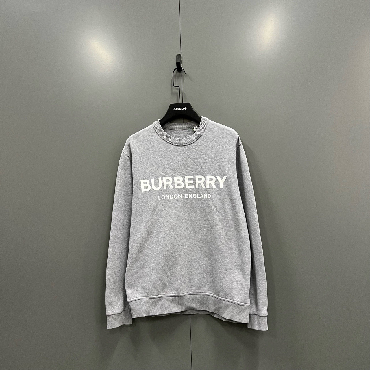 95新 BURBERRY/博柏利 (ll) 灰色正面印花卫衣 M码/603842 无领标