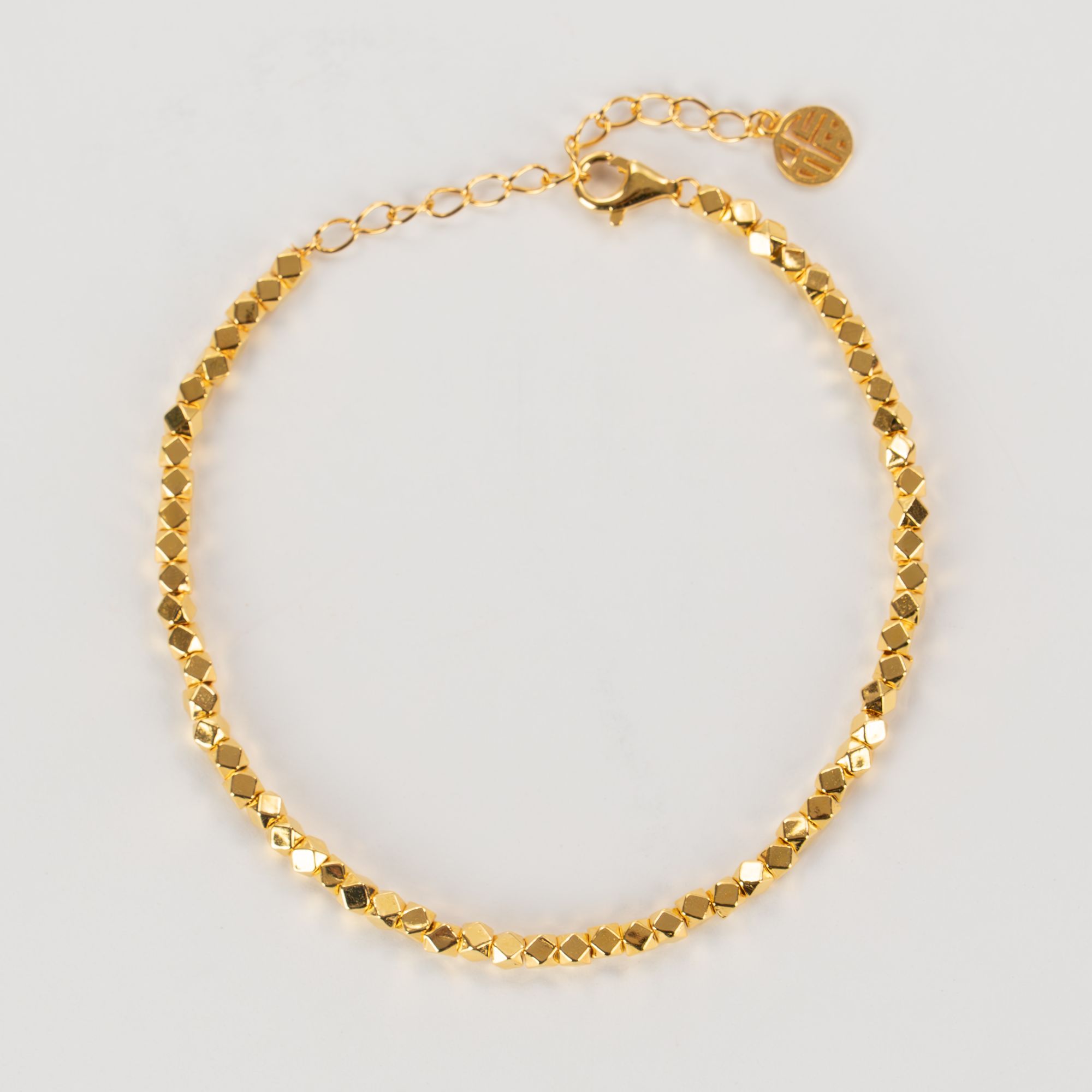 足银手链 足银铸厚金碎碎冰精致手链