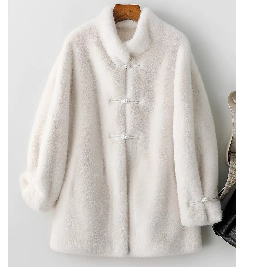新中式国风保暖加厚时尚高级感毛毛外套女冬季1021X