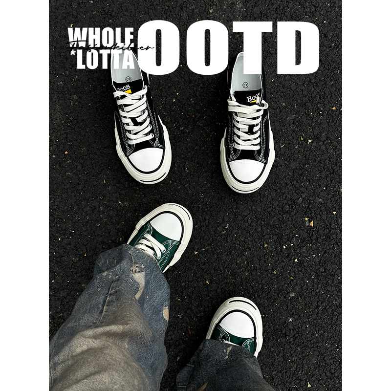 aoyo小众硫化帆布鞋情侣百搭低帮 秋冬经典潮鞋厚底板鞋潮流休闲