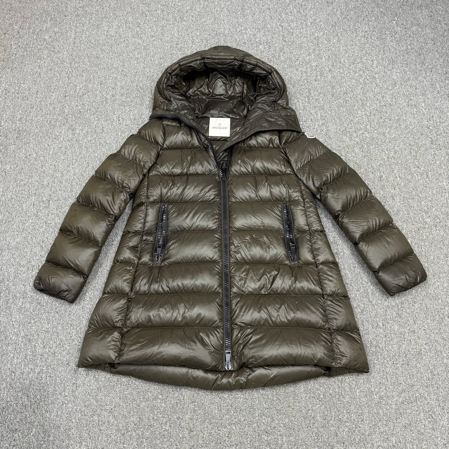 99新 MONCLER 17461931 nz 蒙口 棕绿色suyan羽绒服外套 1码99新