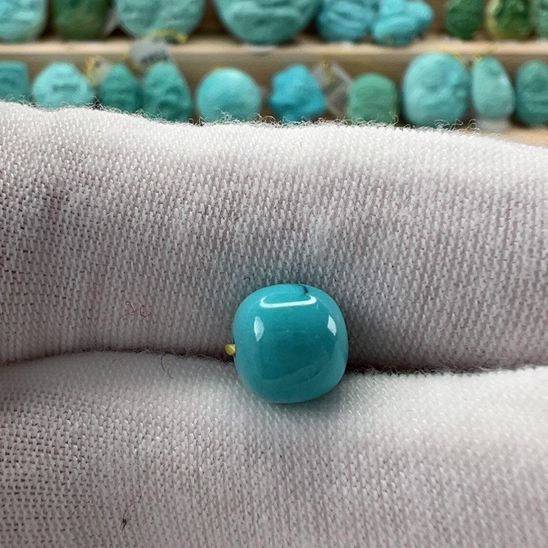 未镶嵌绿松石老型珠7.3x6.9mm