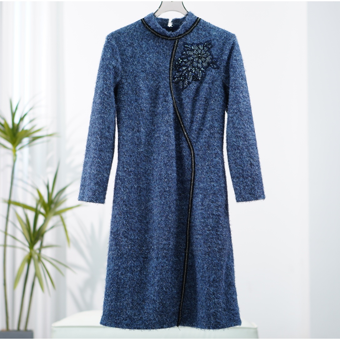 黛系列   S241  女装简约时尚连衣裙蓝色201201