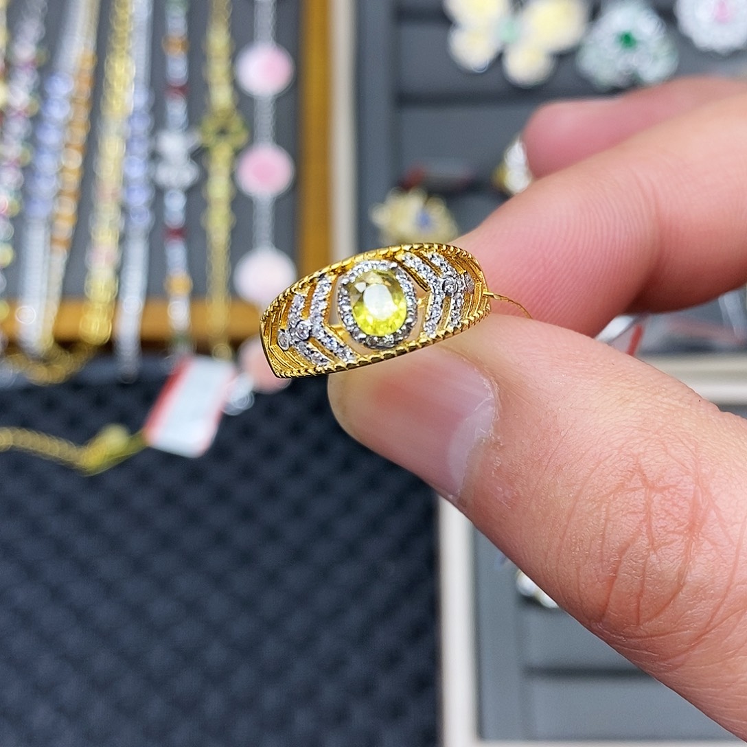 天***食蓝宝石戒指银S925镶嵌