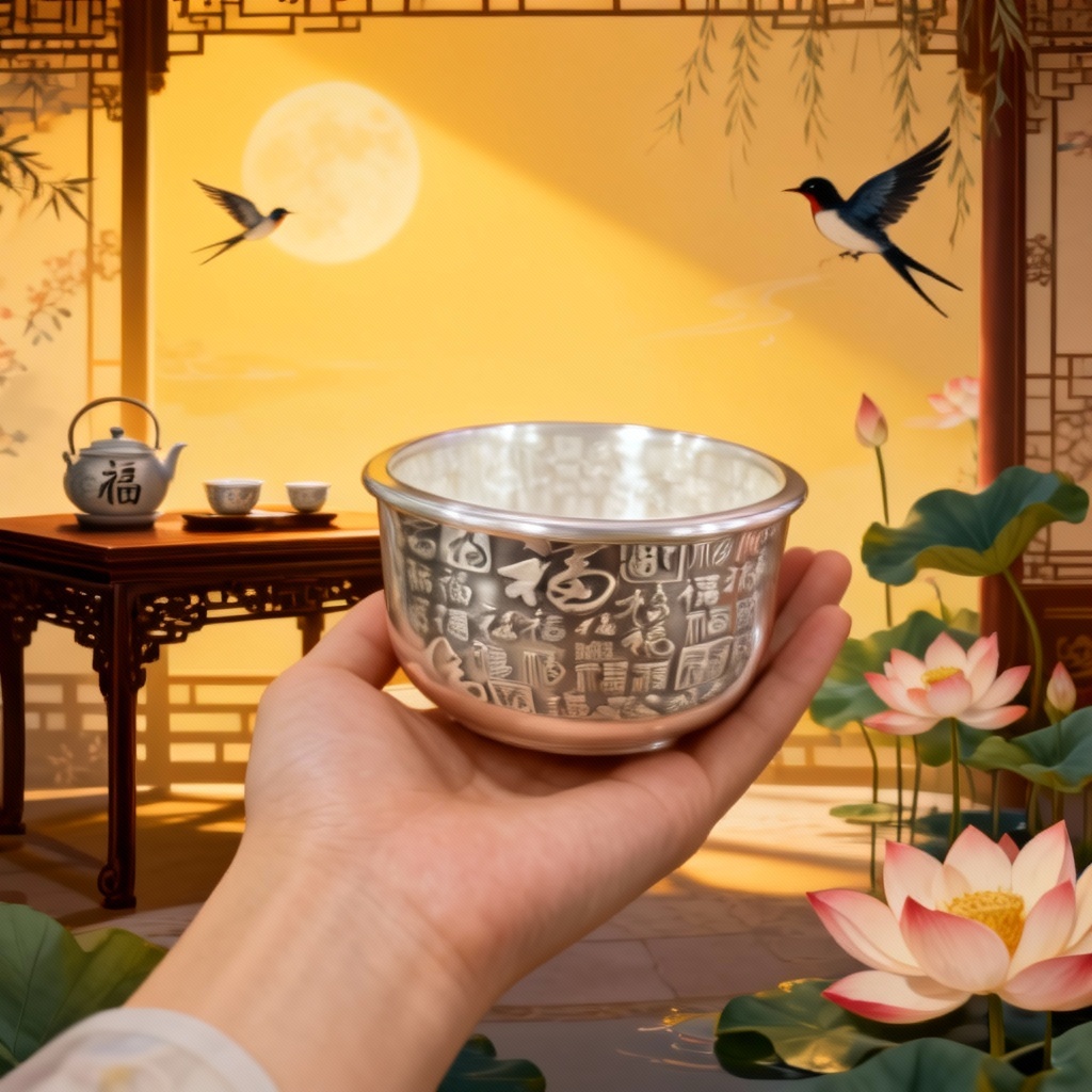 九乐 足银银制品 999百福主人杯