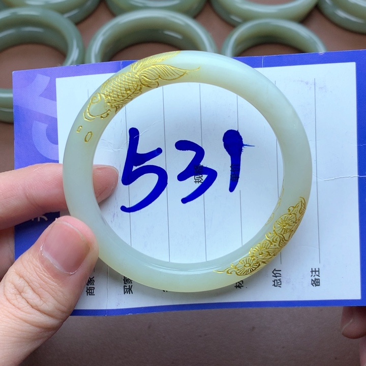 和田玉未镶嵌手镯56