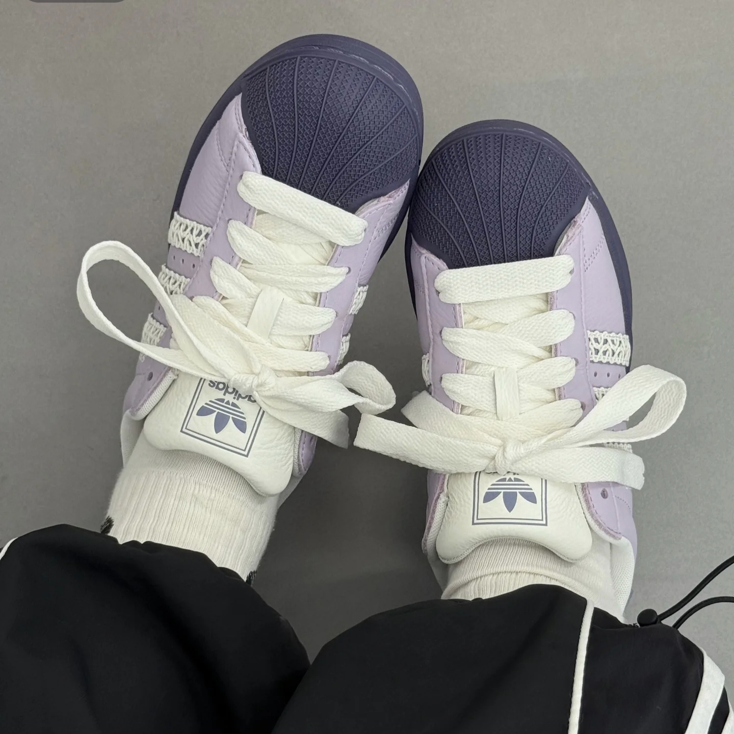 adidas/阿迪达斯SUPERSTAR II香芋紫经典贝壳头板鞋运动鞋KJ4210