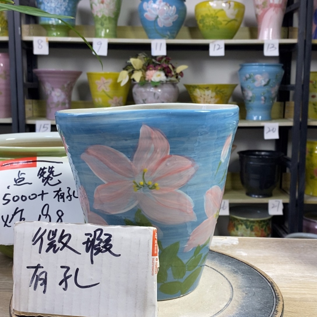 景德镇手工手绘陶瓷花盆