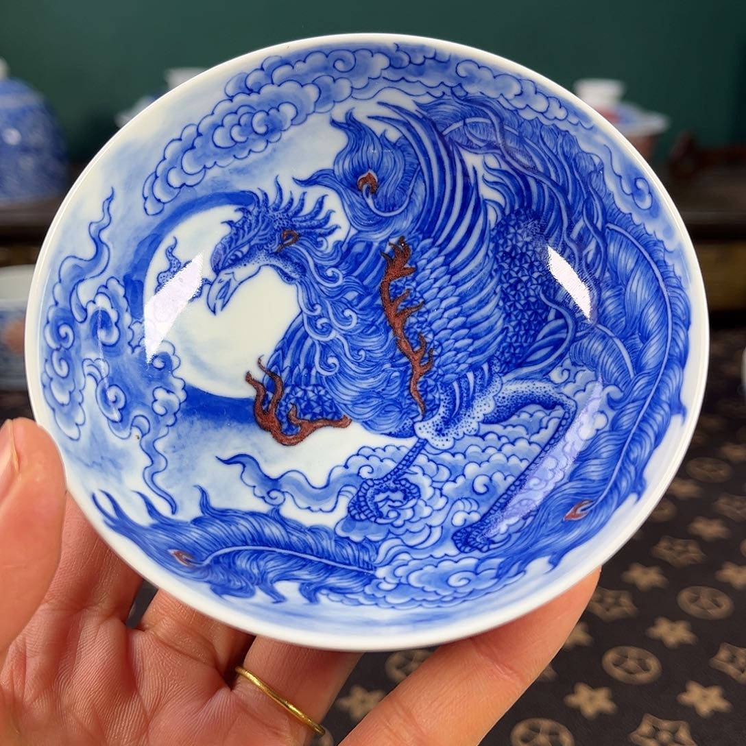 瓷片景德镇市自成堂手工手绘