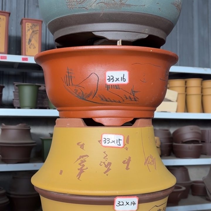 紫砂花盆100-4。         