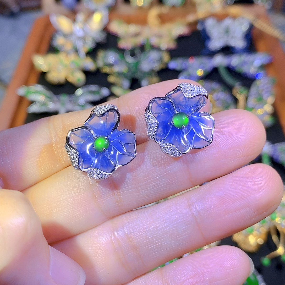 吊坠(不含链)银S925镶嵌翡翠