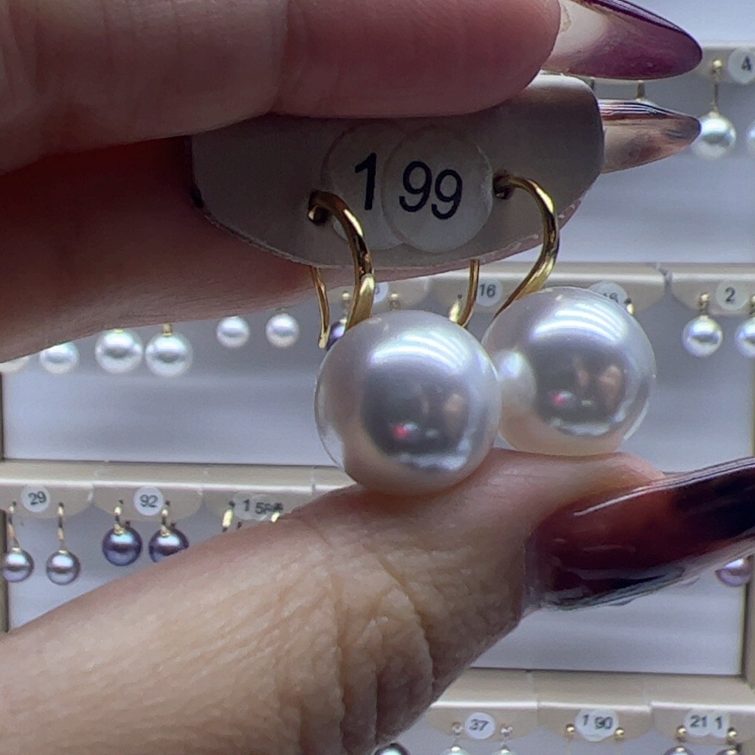 淡水珍珠耳饰18K金镶嵌