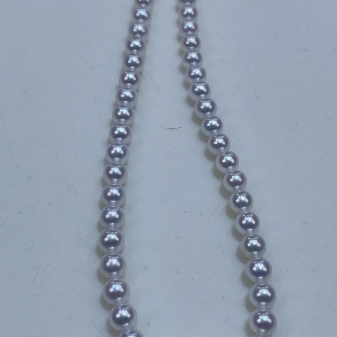 淡水珍珠颈饰银S925镶嵌5m又圆又亮又干净新品